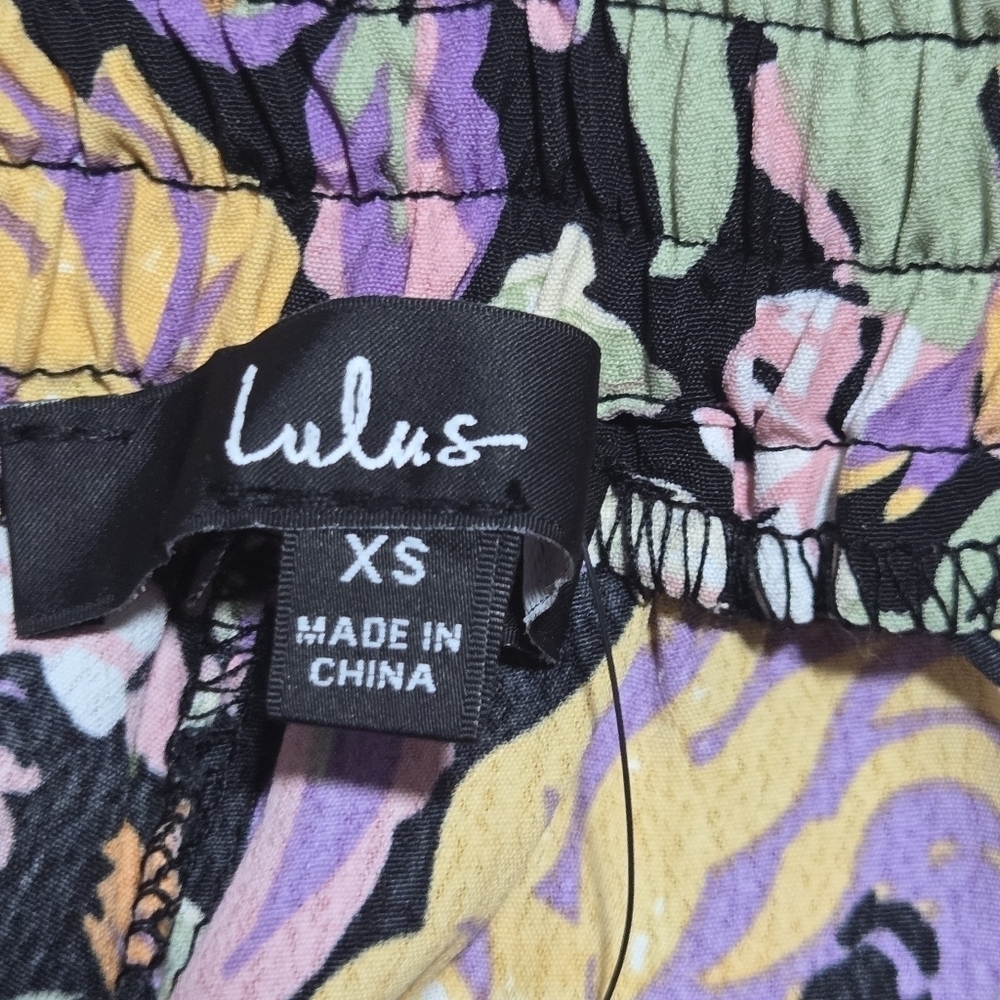 Lulus Womens Floral Print Capture The Blooms Wide Leg Slit Palazzo Pants XS - Picture 11 of 12